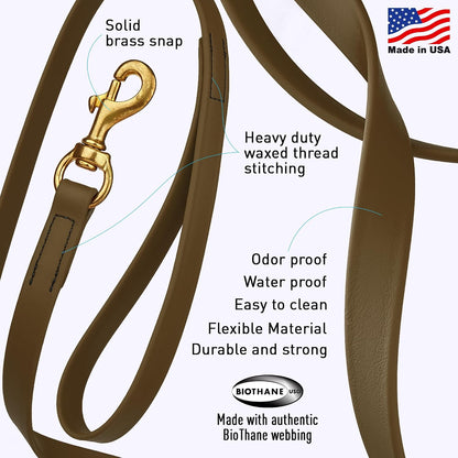 Biothane Working Lead for Dogs 6ft Black - Colors B