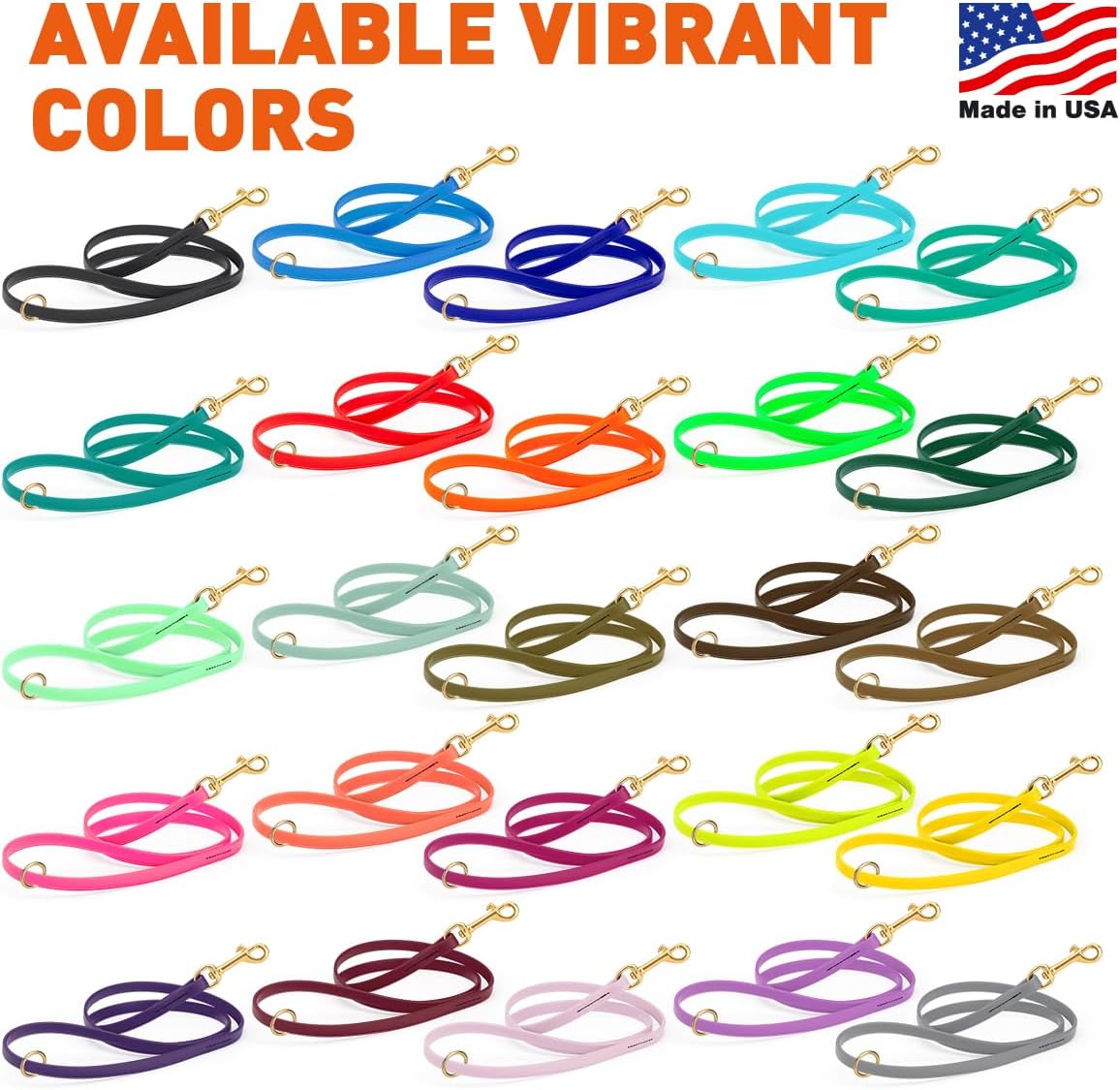 Biothane Working Lead for Dogs 6ft Black - Colors B