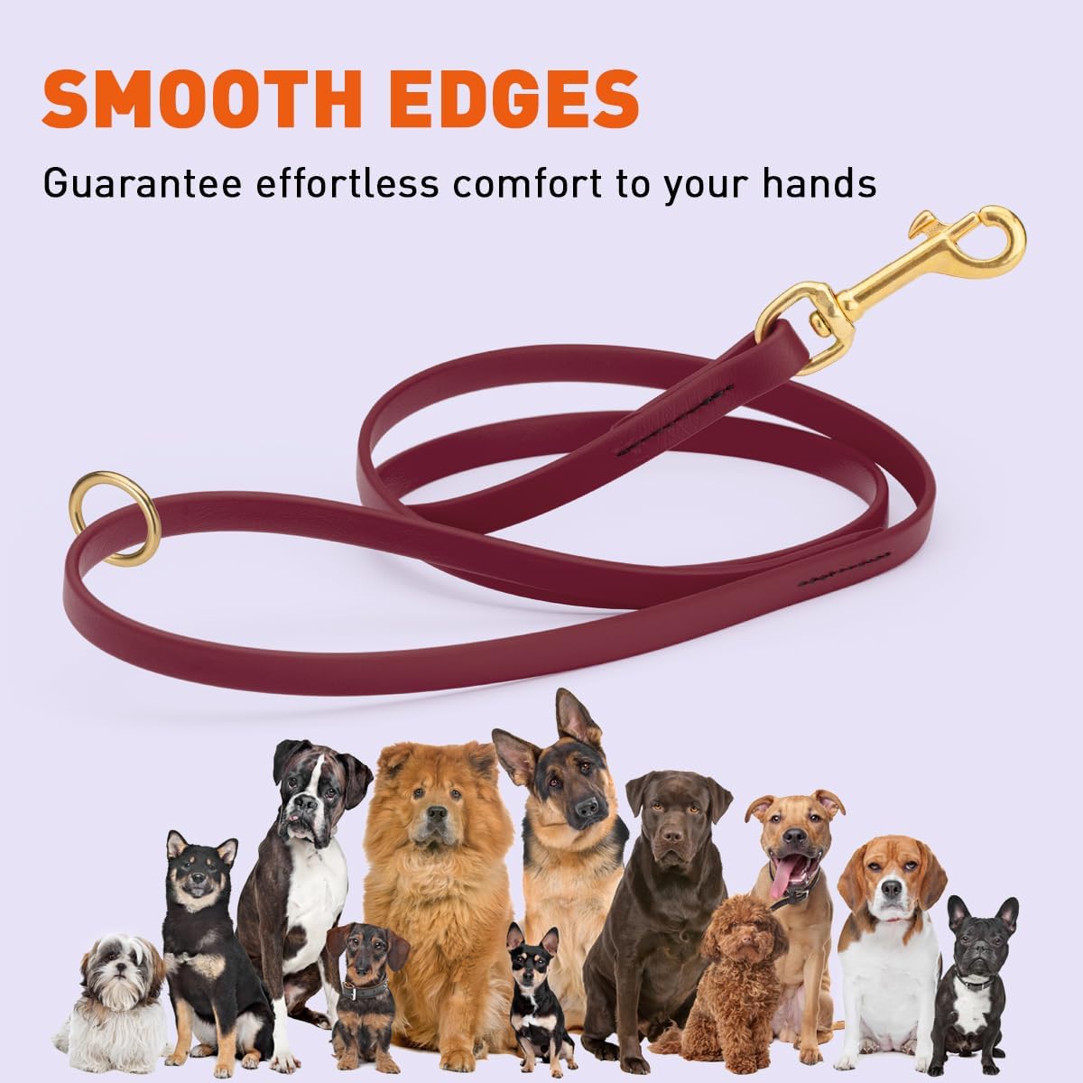 Biothane Working Lead for Dogs 6ft Black - Colors B