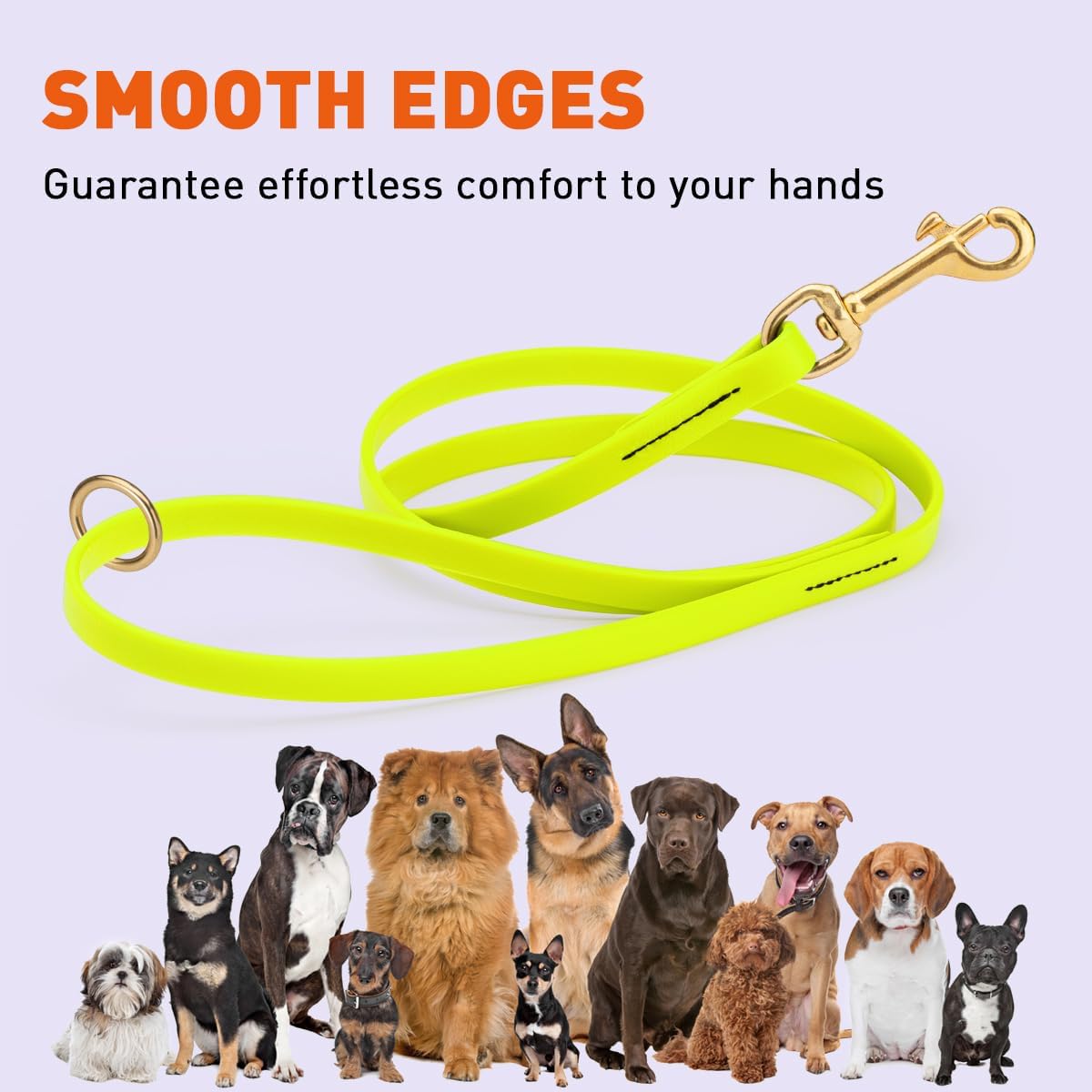 Biothane Working Lead for Dogs 6ft Black - Colors B
