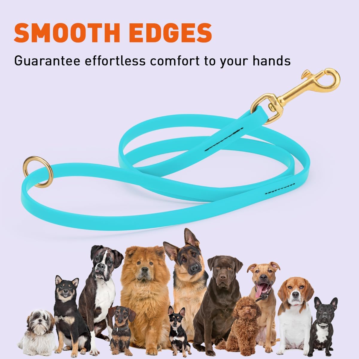 Biothane Working Lead for Dogs 6ft Black - Colors B