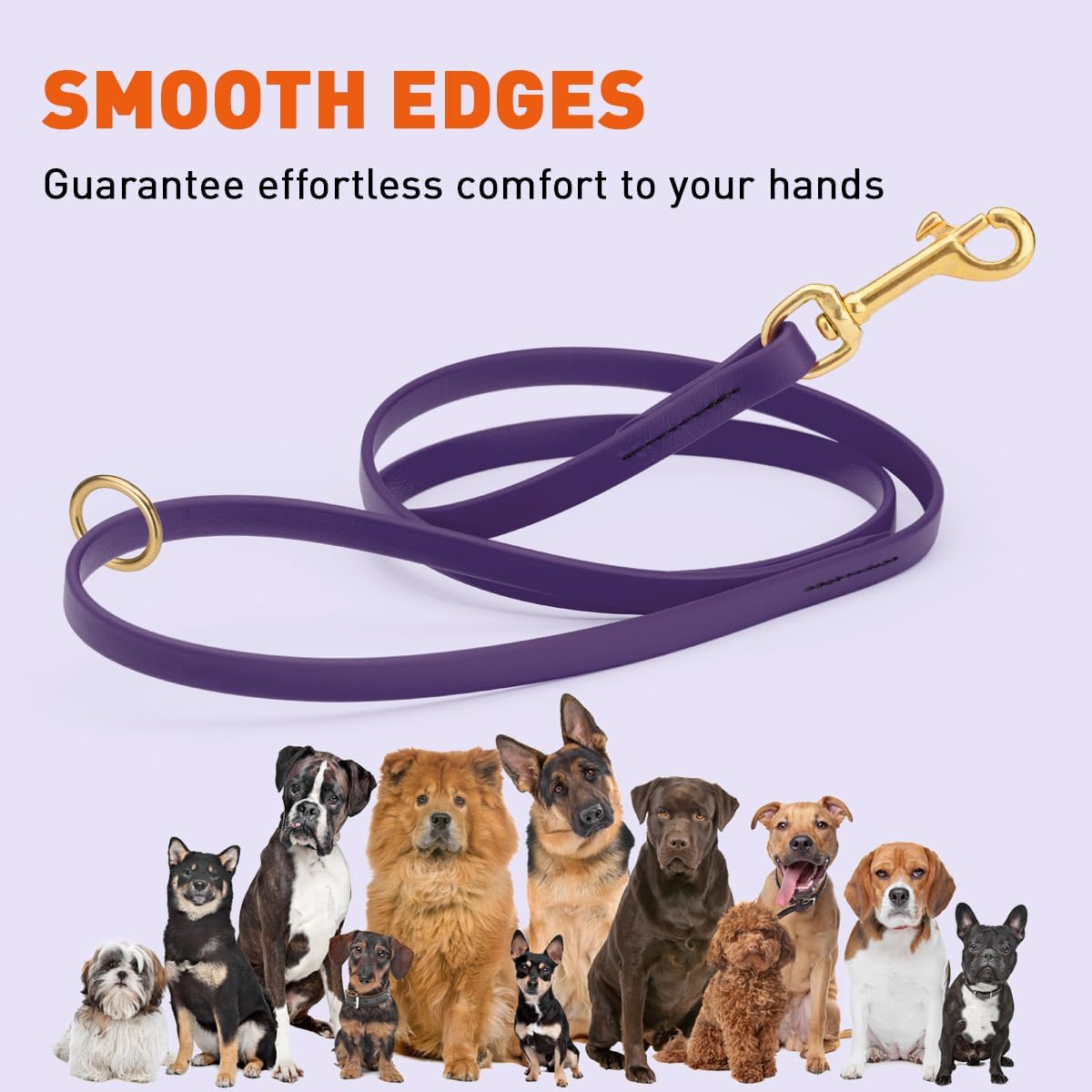 Biothane Working Lead for Dogs 6ft Black - Colors B