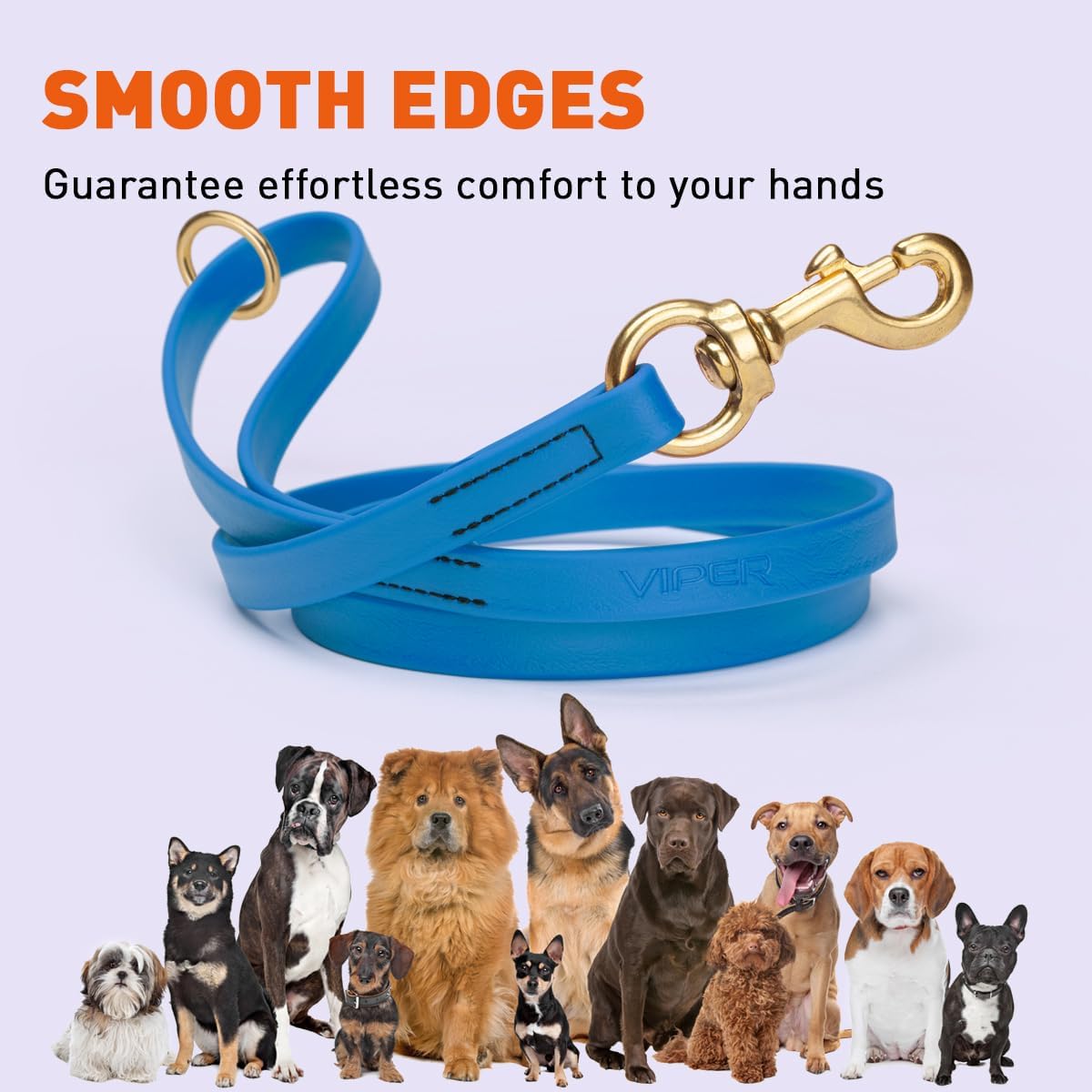 Biothane Working Lead for Dogs 6ft Black - Colors B