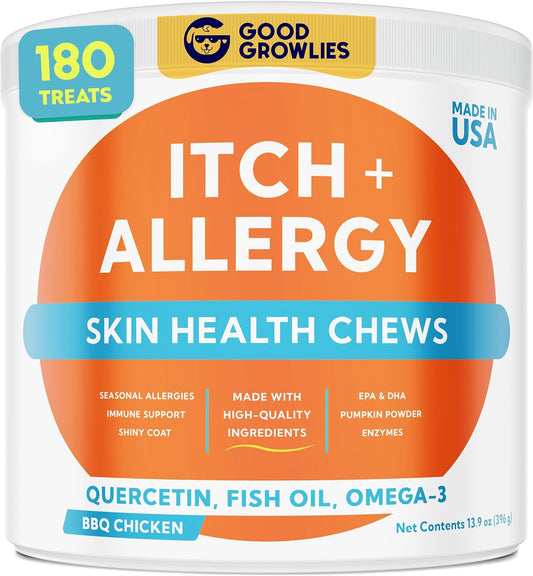 Dog Allergy Relief Chews - Anti-Itch Skin & Coat Supplement with Omega 3