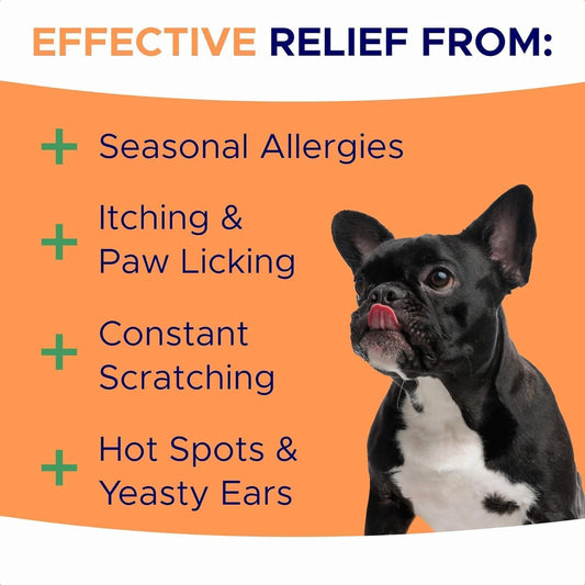 Dog Allergy Relief Chews - Anti-Itch Skin & Coat Supplement with Omega 3