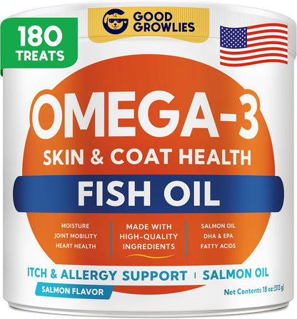 Dog Allergy Relief Chews - Anti-Itch Skin & Coat Supplement with Omega 3