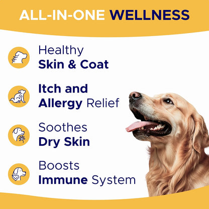 Dog Allergy Relief Chews - Anti-Itch Skin & Coat Supplement with Omega 3