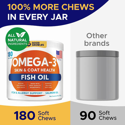 Dog Allergy Relief Chews - Anti-Itch Skin & Coat Supplement with Omega 3
