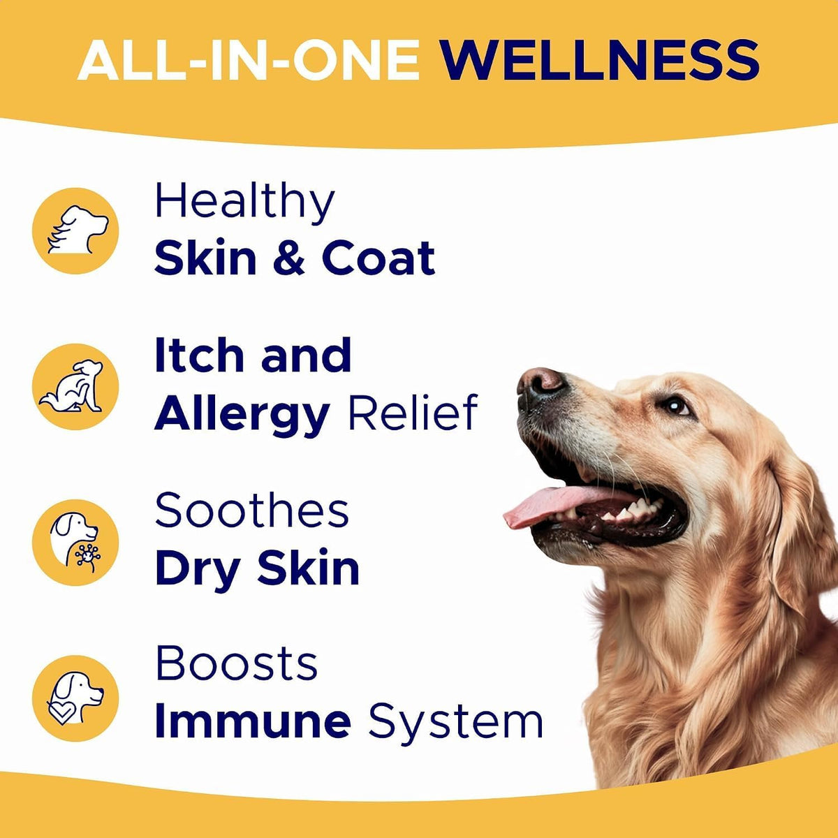 Dog Allergy Relief Chews - Anti-Itch Skin & Coat Supplement with Omega 3