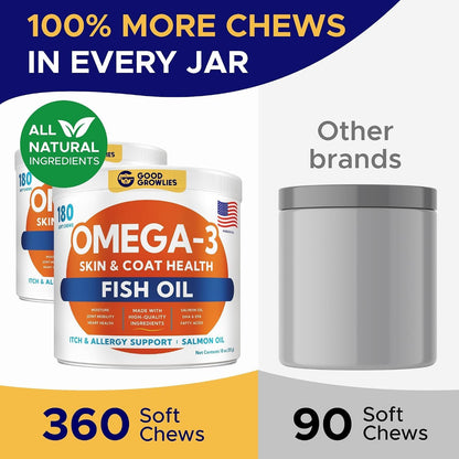 Dog Allergy Relief Chews - Anti-Itch Skin & Coat Supplement with Omega 3