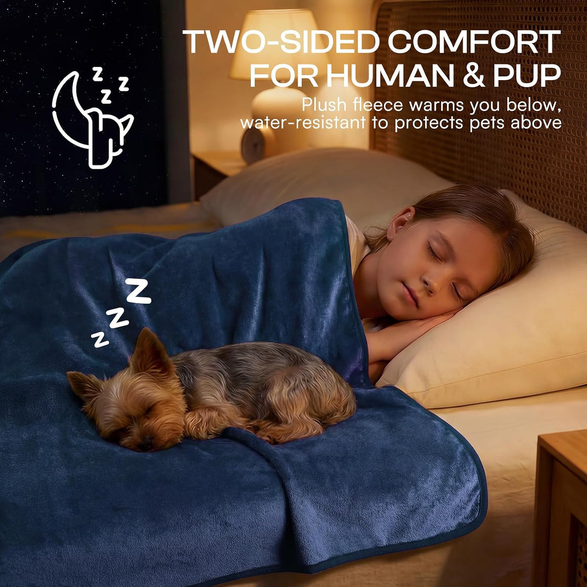Waterproof Pet Blanket, Washable Reversible Sherpa Fleece Throw | Liquid-proof furniture protector for bed and couch, soft reversible sherpa fleece for dogs, cats grey, XS
