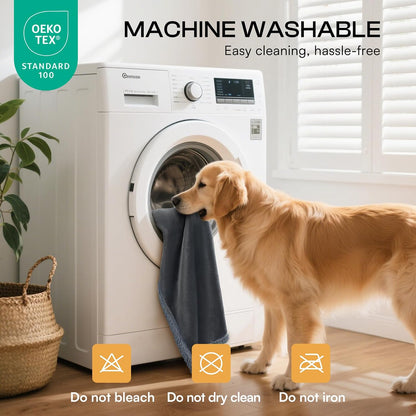 Waterproof Pet Blanket, Washable Reversible Sherpa Fleece Throw | Liquid-proof furniture protector for bed and couch, soft reversible sherpa fleece for dogs, cats grey, XS
