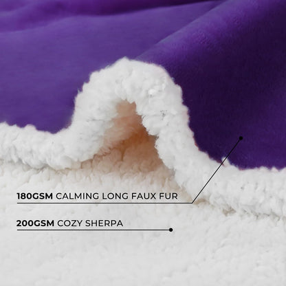 Waterproof Pet Blanket, Washable Reversible Sherpa Fleece Throw | Liquid-proof furniture protector for bed and couch, soft reversible sherpa fleece for dogs, cats grey, XS