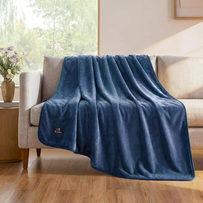 Waterproof Pet Blanket, Washable Reversible Sherpa Fleece Throw | Liquid-proof furniture protector for bed and couch, soft reversible sherpa fleece for dogs, cats grey, XS