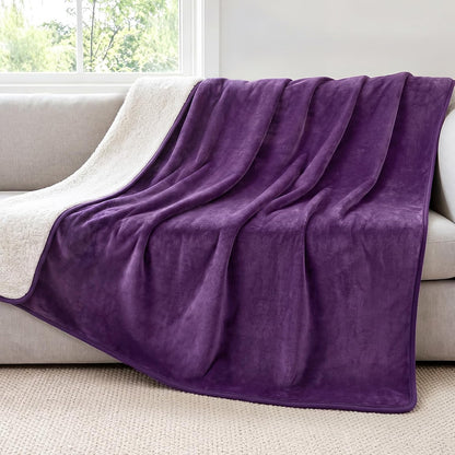 Waterproof Pet Blanket, Washable Reversible Sherpa Fleece Throw | Liquid-proof furniture protector for bed and couch, soft reversible sherpa fleece for dogs, cats grey, XS