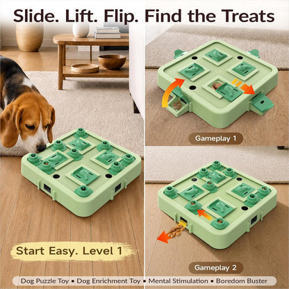 KADTC Dog Chess Puzzle Toy, 3-Levels, Mental Stimulation for Smart Dogs