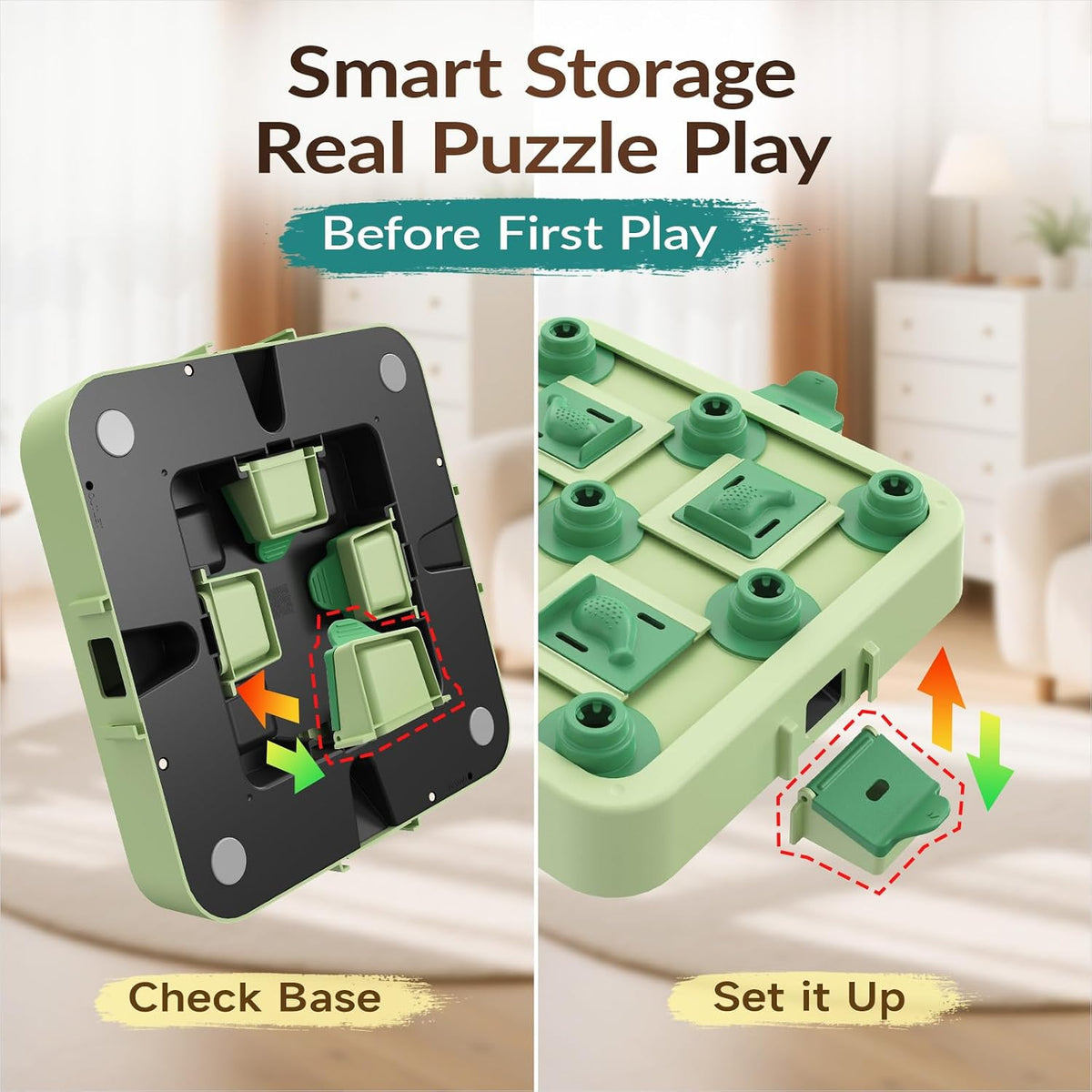 KADTC Dog Chess Puzzle Toy, 3-Levels, Mental Stimulation for Smart Dogs