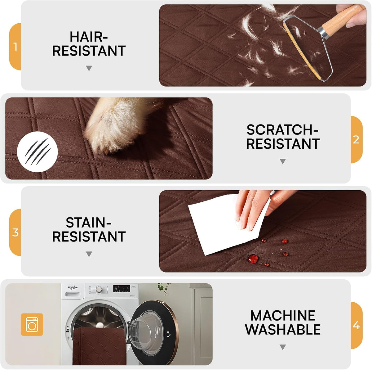 Waterproof Couch Cover for Dogs, Non-Slip Pet Sofa Protector | Non-slip waterproof couch cover scratch-resistant machine washable protects sofa bed, Grey, 30" x 70"