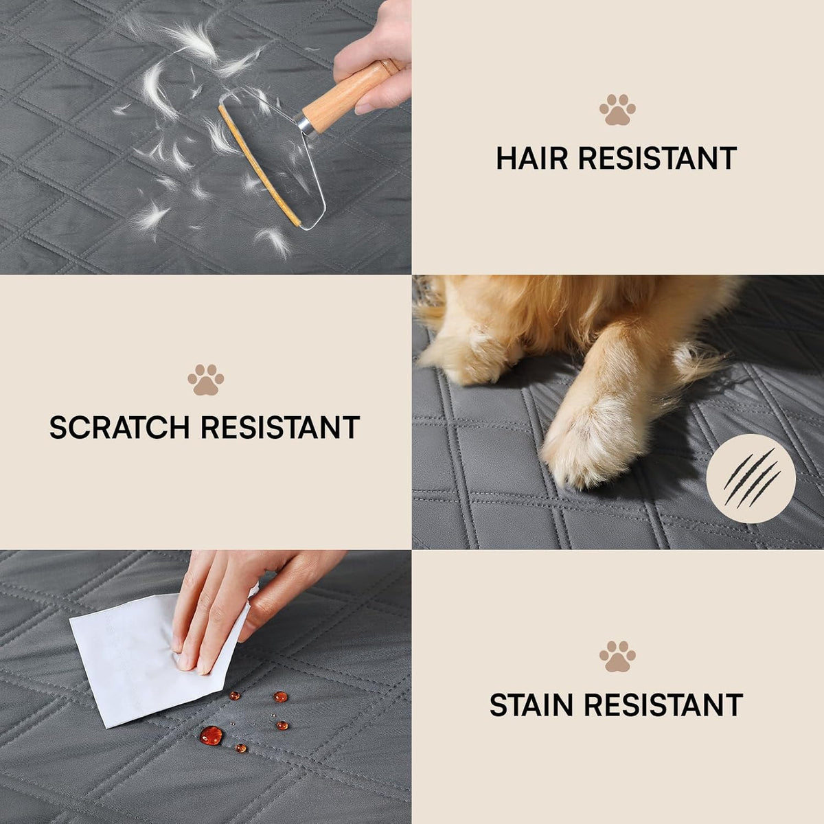 Waterproof Couch Cover for Dogs, Non-Slip Pet Sofa Protector | Non-slip waterproof couch cover scratch-resistant machine washable protects sofa bed, Grey, 30" x 70"