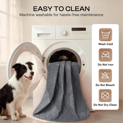 Waterproof Couch Cover for Dogs, Non-Slip Pet Sofa Protector | Non-slip waterproof couch cover scratch-resistant machine washable protects sofa bed, Grey, 30" x 70"