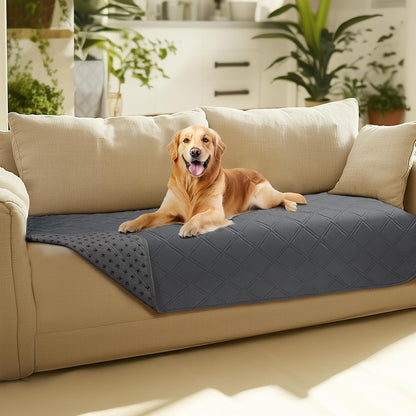 Waterproof Couch Cover for Dogs, Non-Slip Pet Sofa Protector | Non-slip waterproof couch cover scratch-resistant machine washable protects sofa bed, Grey, 30" x 70"