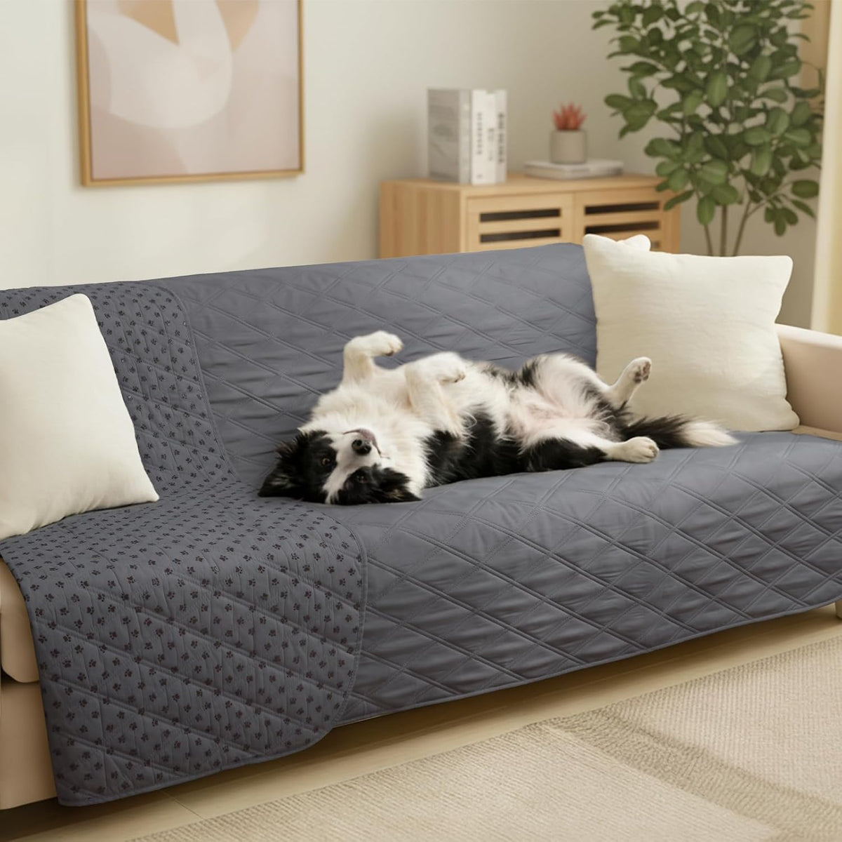 Waterproof Couch Cover for Dogs, Non-Slip Pet Sofa Protector | Non-slip waterproof couch cover scratch-resistant machine washable protects sofa bed, Grey, 30" x 70"