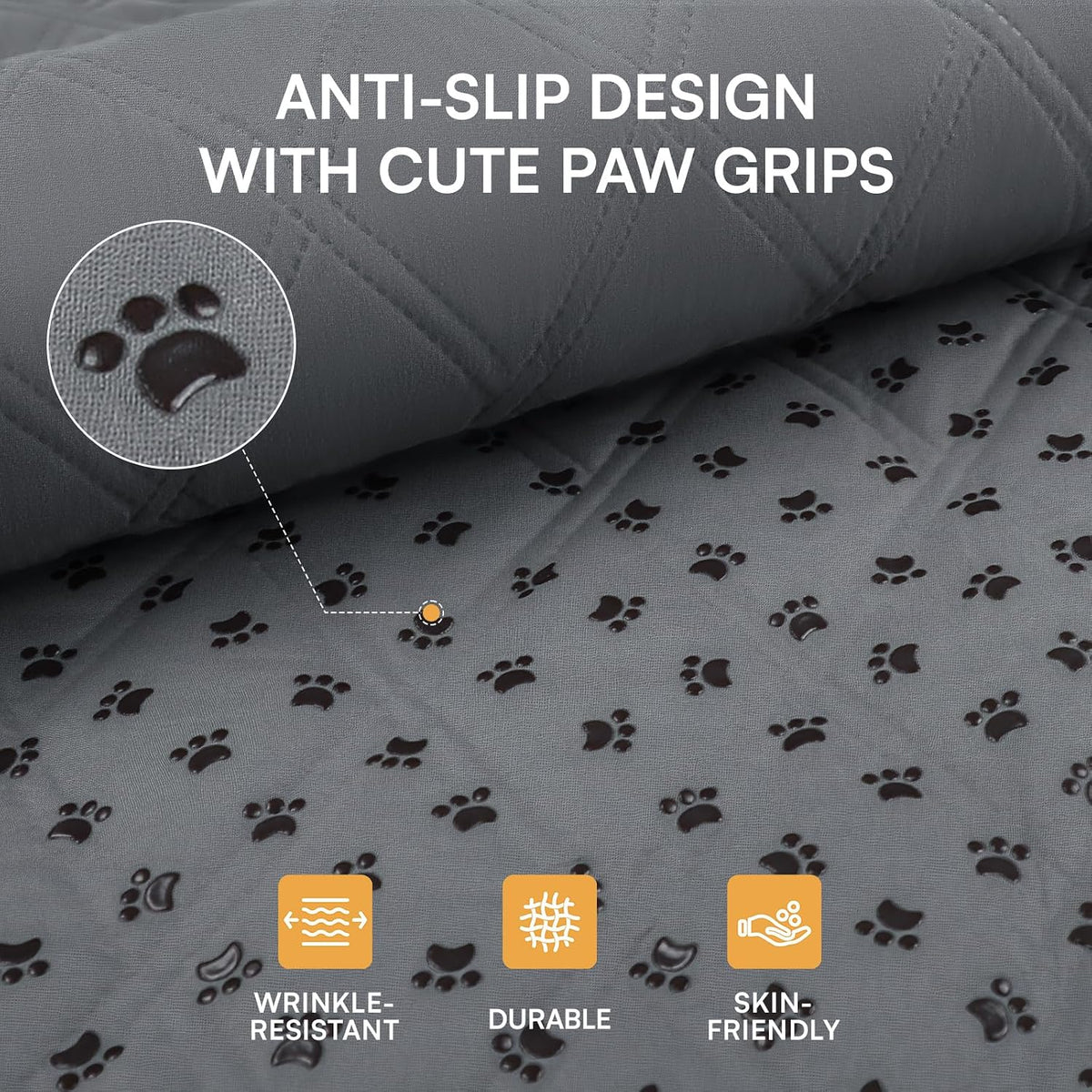 Waterproof Couch Cover for Dogs, Non-Slip Pet Sofa Protector | Non-slip waterproof couch cover scratch-resistant machine washable protects sofa bed, Grey, 30" x 70"