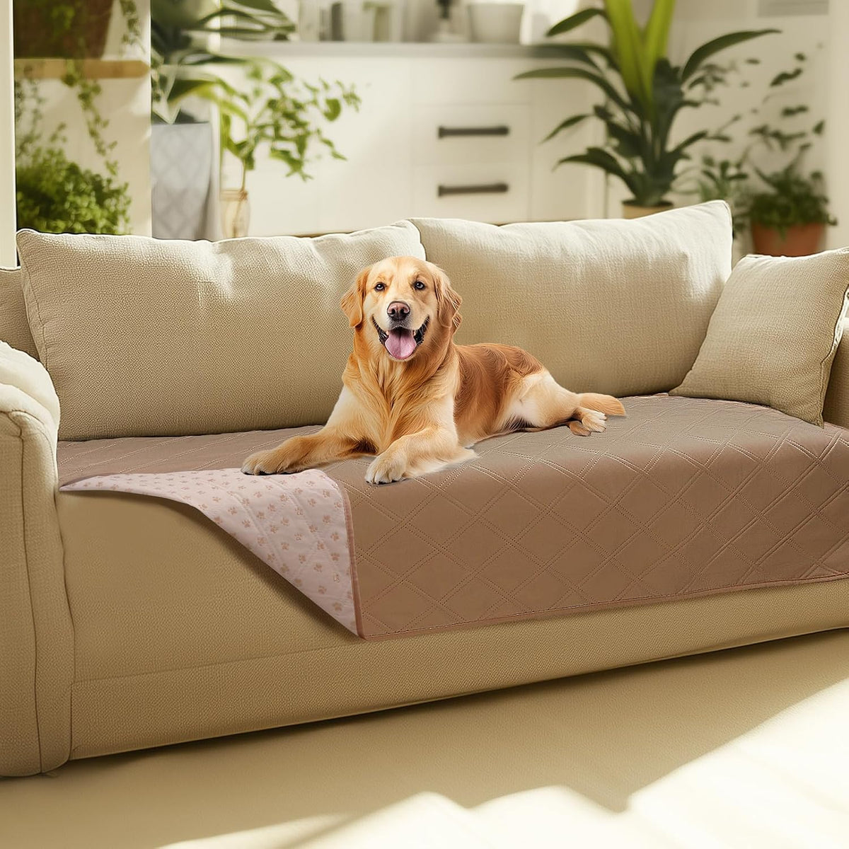 Waterproof Couch Cover for Dogs, Non-Slip Pet Sofa Protector | Non-slip waterproof couch cover scratch-resistant machine washable protects sofa bed, Grey, 30" x 70"