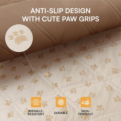 Waterproof Couch Cover for Dogs, Non-Slip Pet Sofa Protector | Non-slip waterproof couch cover scratch-resistant machine washable protects sofa bed, Grey, 30" x 70"