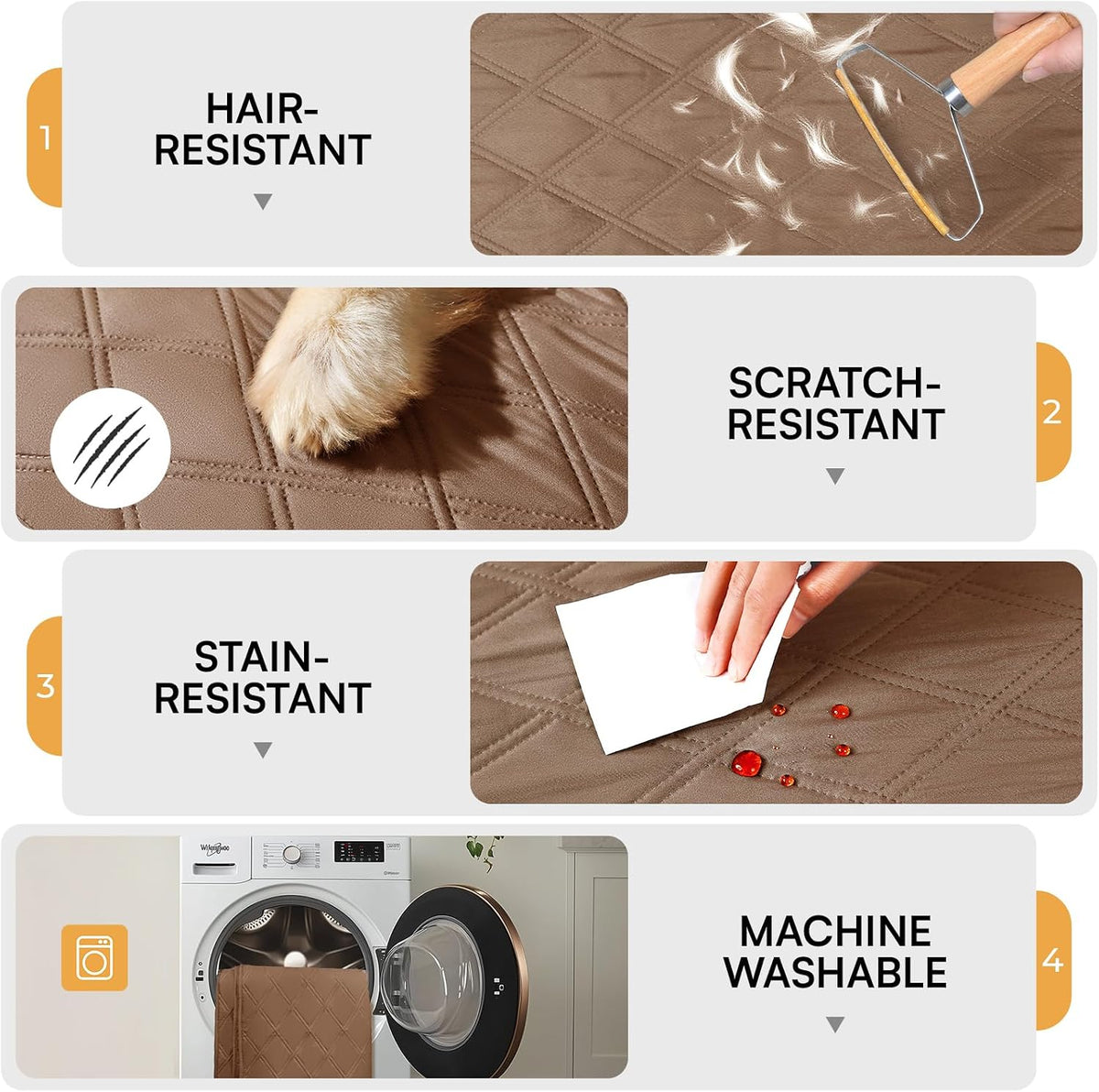 Waterproof Couch Cover for Dogs, Non-Slip Pet Sofa Protector | Non-slip waterproof couch cover scratch-resistant machine washable protects sofa bed, Grey, 30" x 70"