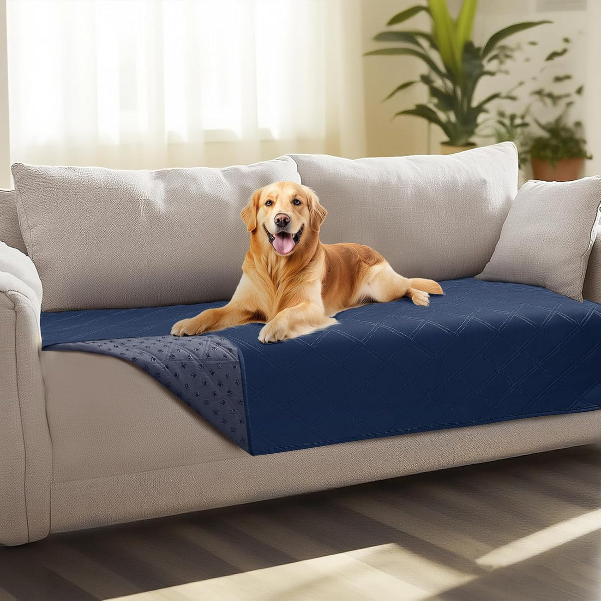 Waterproof Couch Cover for Dogs, Non-Slip Pet Sofa Protector | Non-slip waterproof couch cover scratch-resistant machine washable protects sofa bed, Grey, 30" x 70"