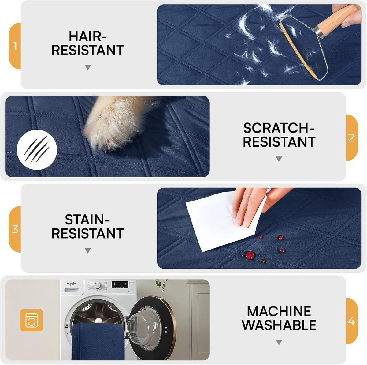 Waterproof Couch Cover for Dogs, Non-Slip Pet Sofa Protector | Non-slip waterproof couch cover scratch-resistant machine washable protects sofa bed, Grey, 30" x 70"