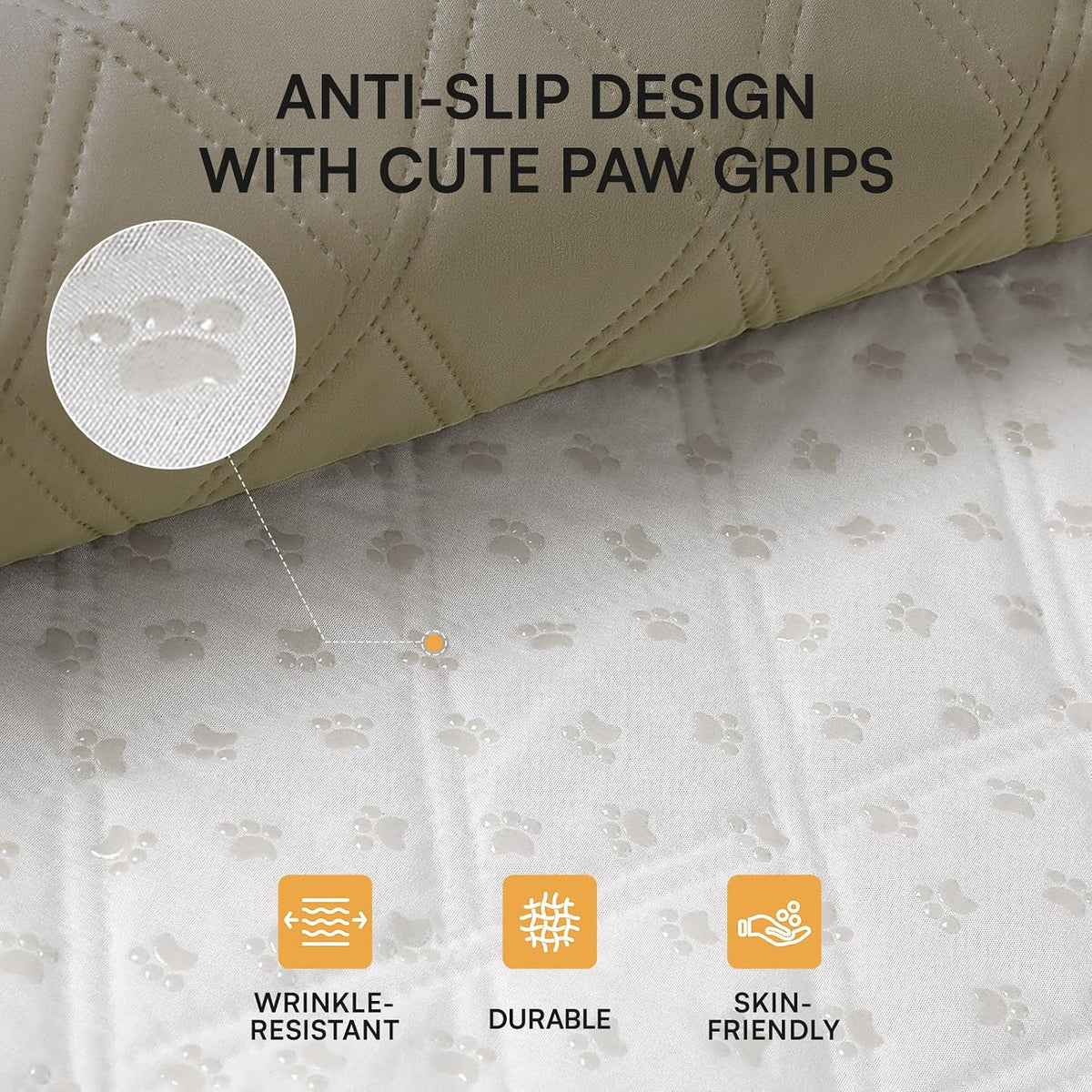 Waterproof Couch Cover for Dogs, Non-Slip Pet Sofa Protector | Non-slip waterproof couch cover scratch-resistant machine washable protects sofa bed, Grey, 30" x 70"