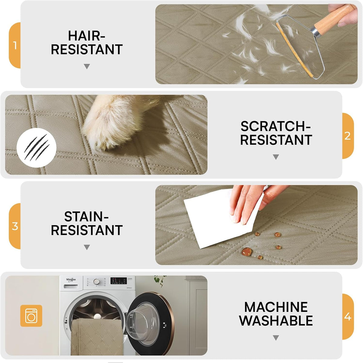 Waterproof Couch Cover for Dogs, Non-Slip Pet Sofa Protector | Non-slip waterproof couch cover scratch-resistant machine washable protects sofa bed, Grey, 30" x 70"