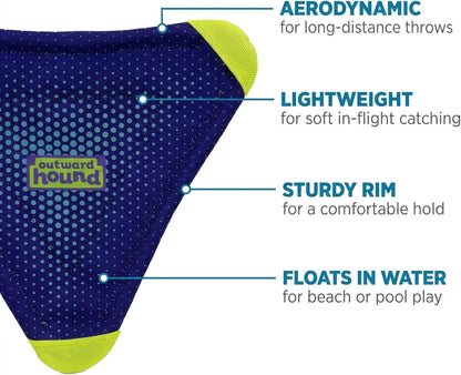 FlyFetch Disc Dog Toy, Aerodynamic for Fetch, Lightweight Foam & Durable Rubber, Floats in Water, All Breeds, 8.3"