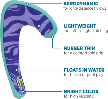 FlyFetch Disc Dog Toy, Aerodynamic for Fetch, Lightweight Foam & Durable Rubber, Floats in Water, All Breeds, 8.3"