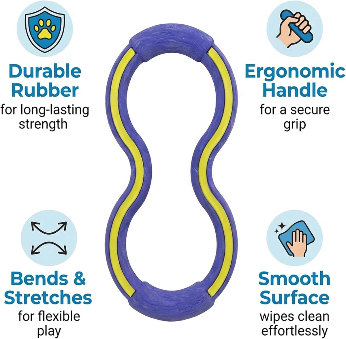 FlyFetch Disc Dog Toy, Aerodynamic for Fetch, Lightweight Foam & Durable Rubber, Floats in Water, All Breeds, 8.3"