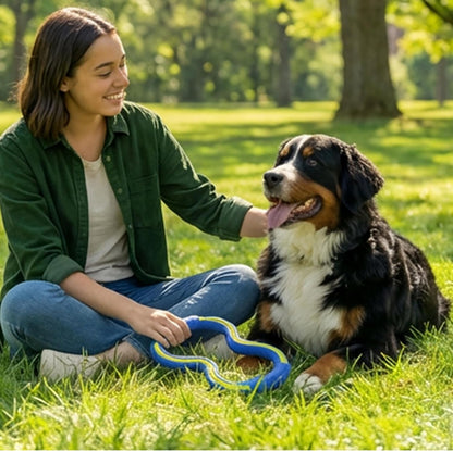 FlyFetch Disc Dog Toy, Aerodynamic for Fetch, Lightweight Foam & Durable Rubber, Floats in Water, All Breeds, 8.3"