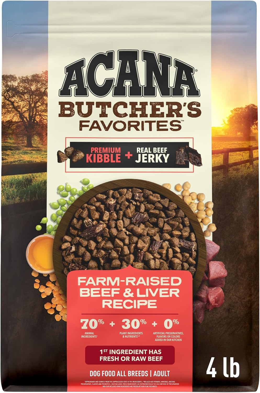 Butchers Favorites Grain-Free Dry Dog Food Farm-Raised Beef 4lb Bag