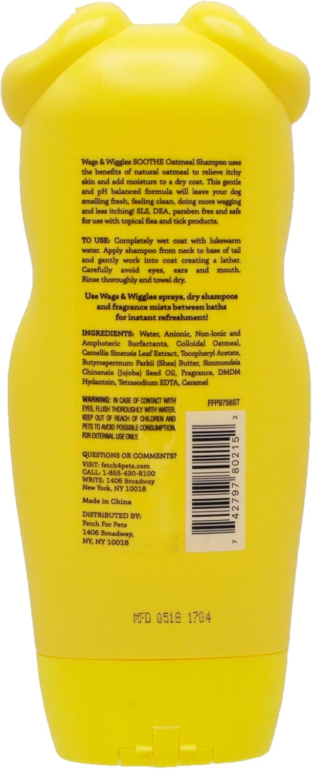 Soothe Oatmeal Dog Shampoo, Warm Vanilla, 16 Oz | pH-balanced colloidal oatmeal formula, for dry, itchy, or sensitive skin, SLS and paraben free daily