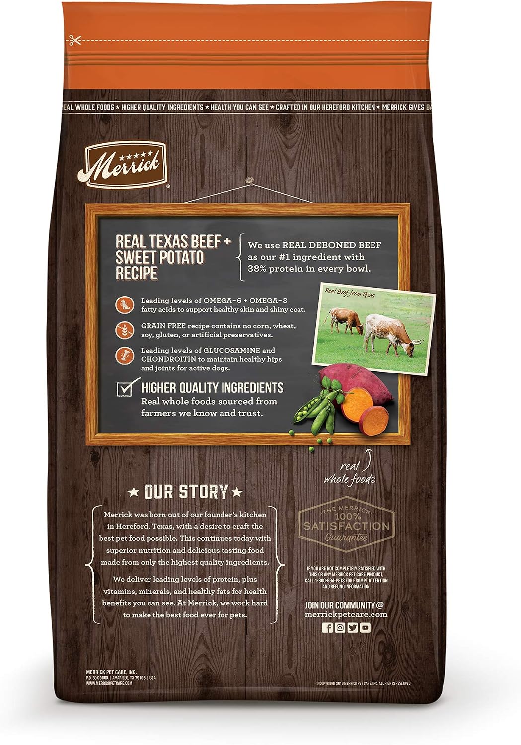 Grain Free Natural Beef Sweet Potoato Dry Adult Dog Food 4lb Bag