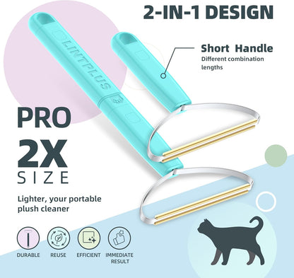 Flex MAX & Pro Pet Hair Remover Kit By LINTPLUS - Dog & Cat Hair Removal Tool for Furniture, Carpets, Rugs & Couches - Easy to Use, Reusable Carpet Scraper for Pet Hair