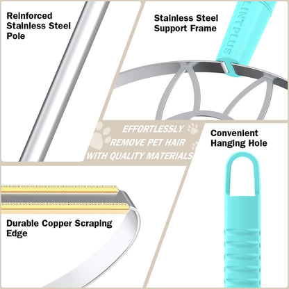 Flex MAX & Pro Pet Hair Remover Kit By LINTPLUS - Dog & Cat Hair Removal Tool for Furniture, Carpets, Rugs & Couches - Easy to Use, Reusable Carpet Scraper for Pet Hair