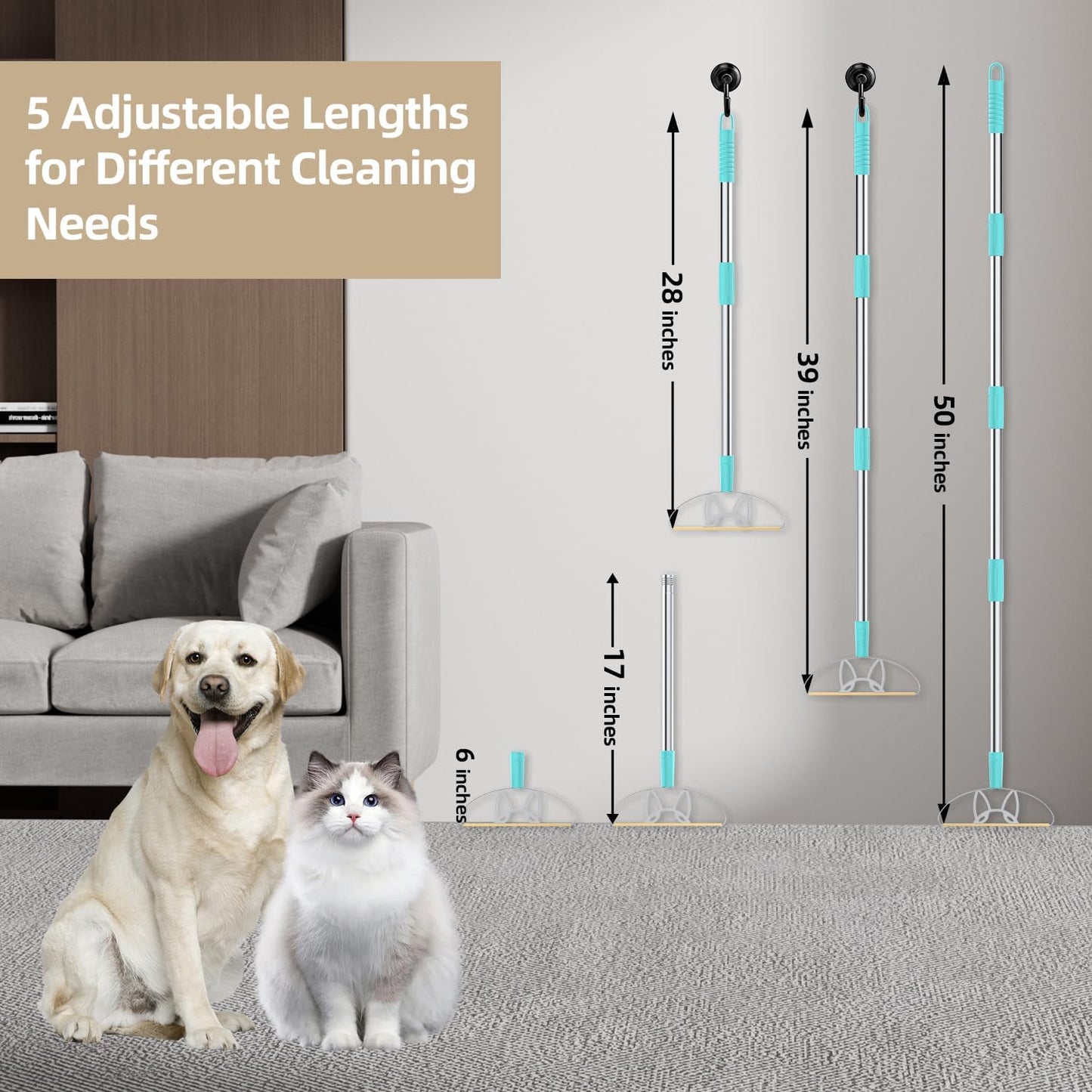 Flex MAX & Pro Pet Hair Remover Kit By LINTPLUS - Dog & Cat Hair Removal Tool for Furniture, Carpets, Rugs & Couches - Easy to Use, Reusable Carpet Scraper for Pet Hair