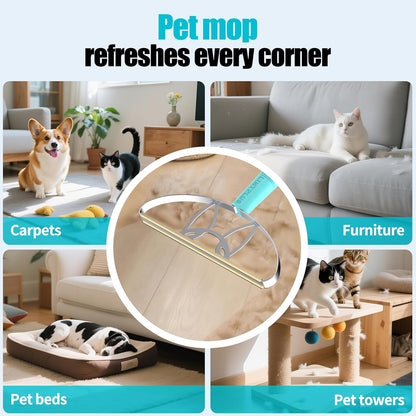 Flex MAX & Pro Pet Hair Remover Kit By LINTPLUS - Dog & Cat Hair Removal Tool for Furniture, Carpets, Rugs & Couches - Easy to Use, Reusable Carpet Scraper for Pet Hair