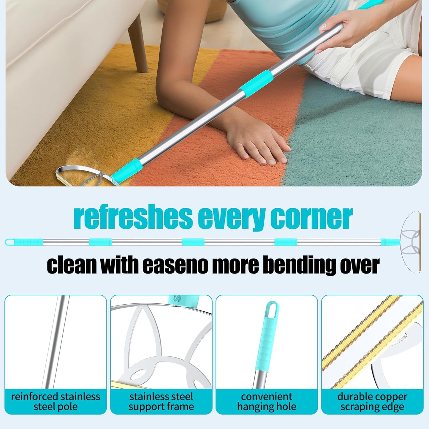 Flex MAX & Pro Pet Hair Remover Kit By LINTPLUS - Dog & Cat Hair Removal Tool for Furniture, Carpets, Rugs & Couches - Easy to Use, Reusable Carpet Scraper for Pet Hair