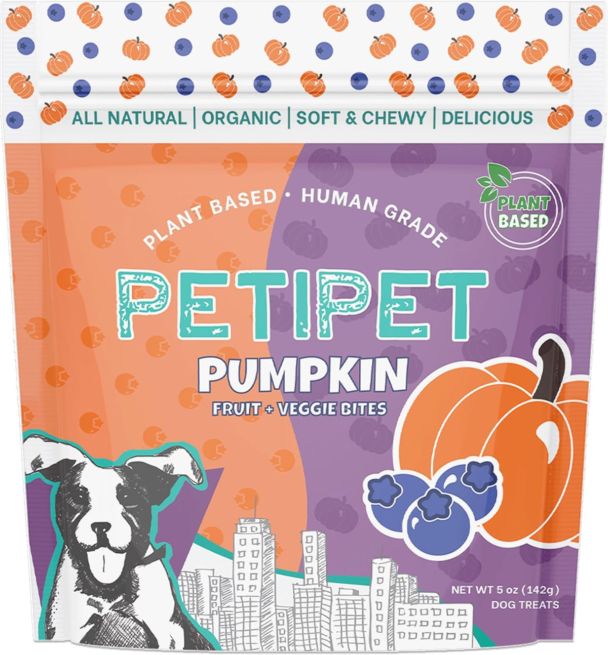 Apples+Carrots Plant-Based Fruit Dog Treats - Carrot and Apple Soft & Chewy - Healthy Vegetarian, Vegan Dog Treats with Organic Ingredients - Low-Protein, Hypoallergenic, Gluten-Free