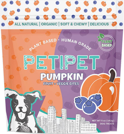 Apples+Carrots Plant-Based Fruit Dog Treats - Carrot and Apple Soft & Chewy - Healthy Vegetarian, Vegan Dog Treats with Organic Ingredients - Low-Protein, Hypoallergenic, Gluten-Free