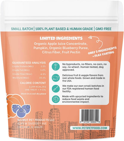 Apples+Carrots Plant-Based Fruit Dog Treats - Carrot and Apple Soft & Chewy - Healthy Vegetarian, Vegan Dog Treats with Organic Ingredients - Low-Protein, Hypoallergenic, Gluten-Free