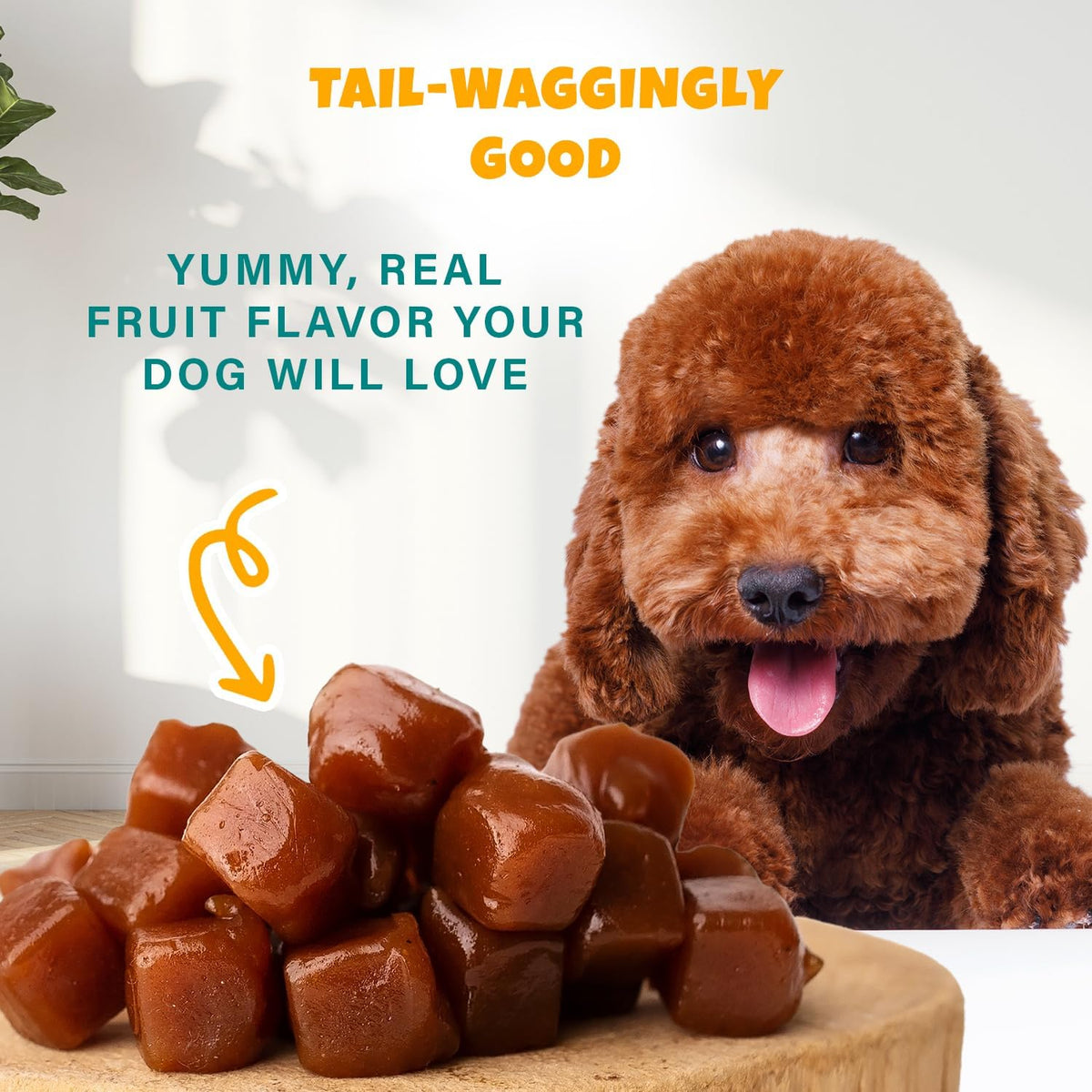 Apples+Carrots Plant-Based Fruit Dog Treats - Carrot and Apple Soft & Chewy - Healthy Vegetarian, Vegan Dog Treats with Organic Ingredients - Low-Protein, Hypoallergenic, Gluten-Free